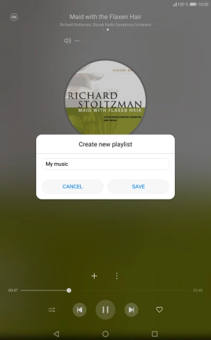 Key in a name for the playlist and press SAVE. Key in a name for the playlist and press SAVE.