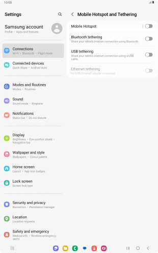 Press Mobile Hotspot. Press Mobile Hotspot.