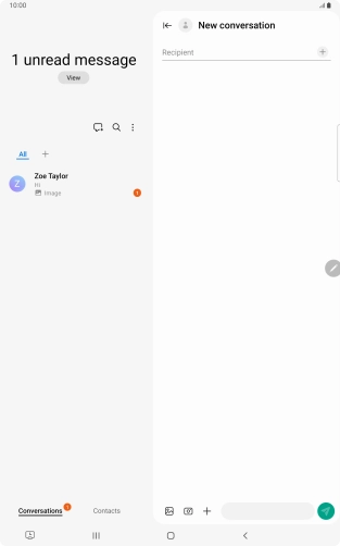 Press the search field and key in the first letters of the recipient's name. Press the search field and key in the first letters of the recipient's name.