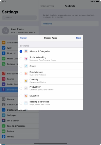 Press the required categories. Press the required categories.