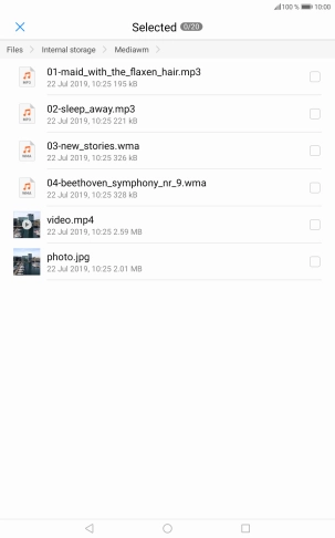 Press the required file. Press the required file.