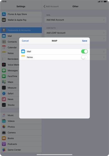 Press Save. Your email account has now been set up. To select more settings for incoming and outgoing server, proceed with the following steps. Press Save. Your email account has now been set up. To select more settings for incoming and outgoing server, proceed with the following steps.