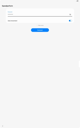 Key in the password for the Wi-Fi network and press Connect. Key in the password for the Wi-Fi network and press Connect.