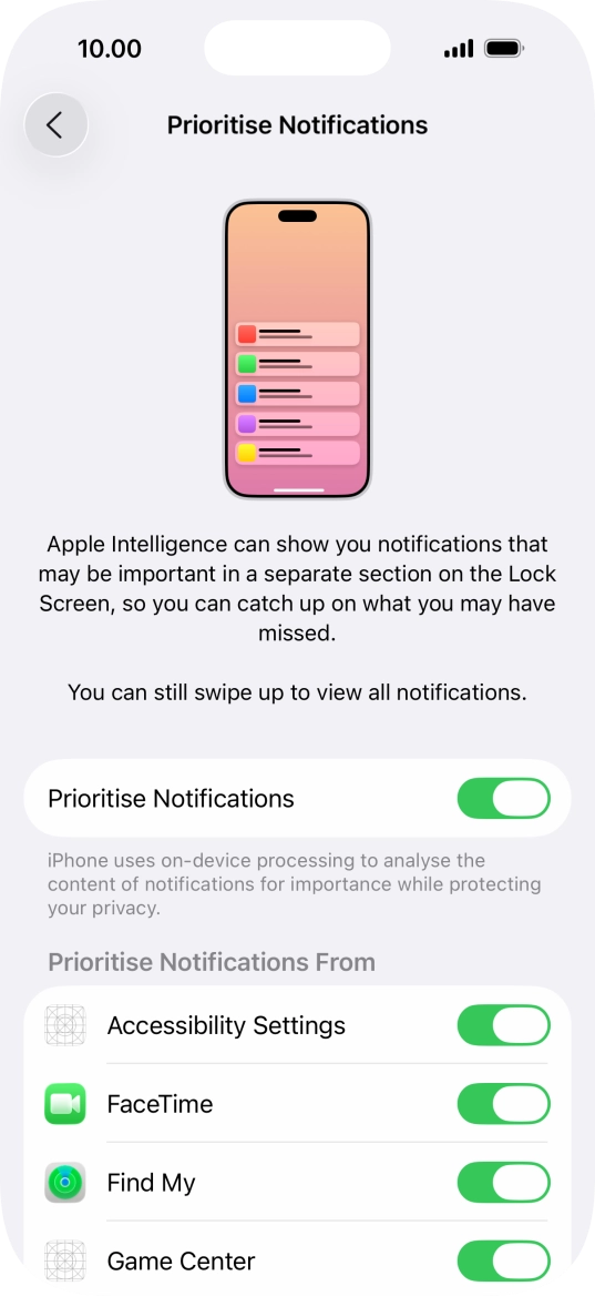Press the indicator next to Press the indicator next to
