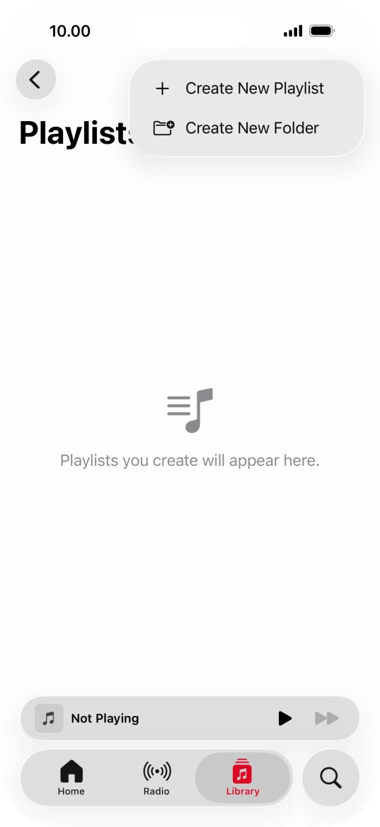 Press Create New Playlist. Press Create New Playlist.