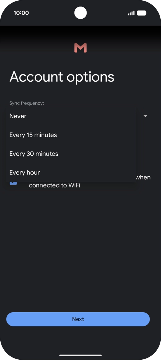 Press the required setting. Press the required setting.