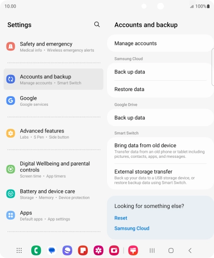 Press Manage accounts. Press Manage accounts.