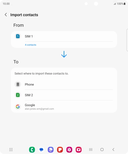 Press the required Google account. Press the required Google account.