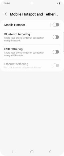 Press Mobile Hotspot. Press Mobile Hotspot.