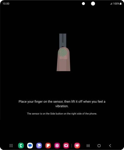 Follow the instructions on the screen to create the phone lock code using your fingerprint. Follow the instructions on the screen to create the phone lock code using your fingerprint.