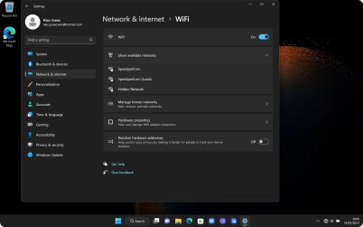 Click the required Wi-Fi network. Click the required Wi-Fi network.