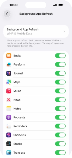Press Background App Refresh. Press Background App Refresh.