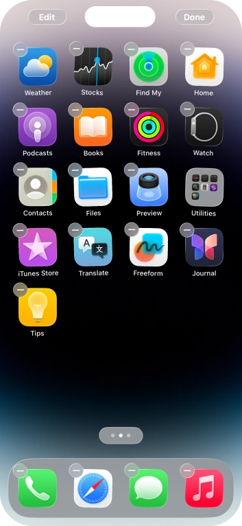 Press the home screen icon. Press the home screen icon.