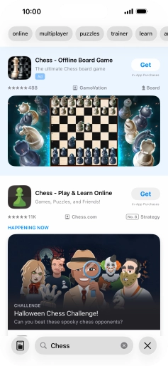 Press the required app. Press the required app.