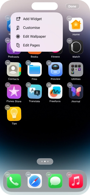 Press Customise. Press Customise.