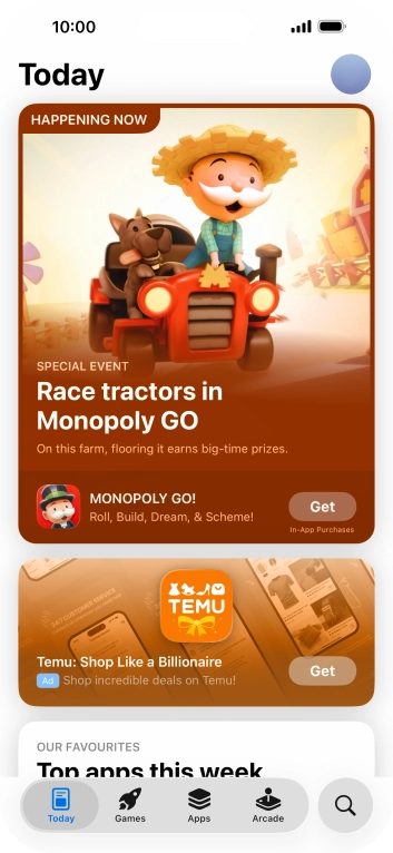 Press the search icon. Press the search icon.