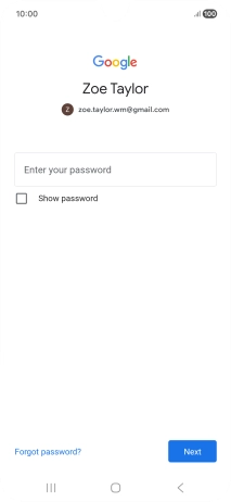 Press Enter your password and key in the password for your Google account. Press Enter your password and key in the password for your Google account.