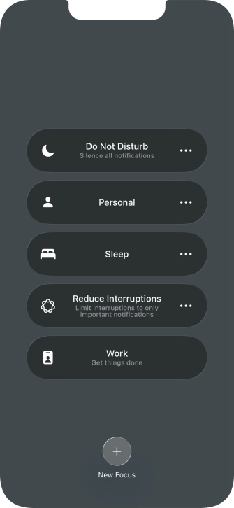 Press the required focus mode to activate or deactivate it immediately. Press the required focus mode to activate or deactivate it immediately.