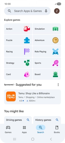 Press the search field. Press the search field.