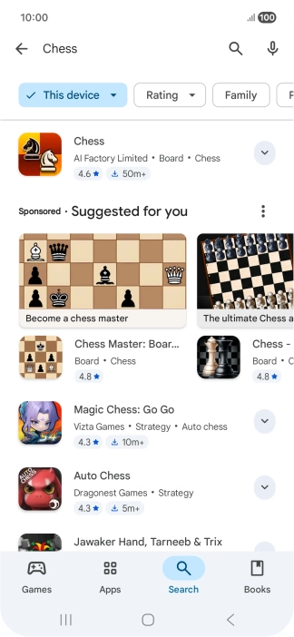 Press the required app. Press the required app.