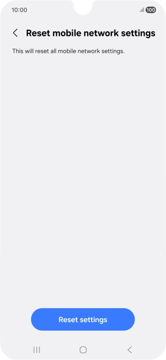 Press Reset settings. Press Reset settings.