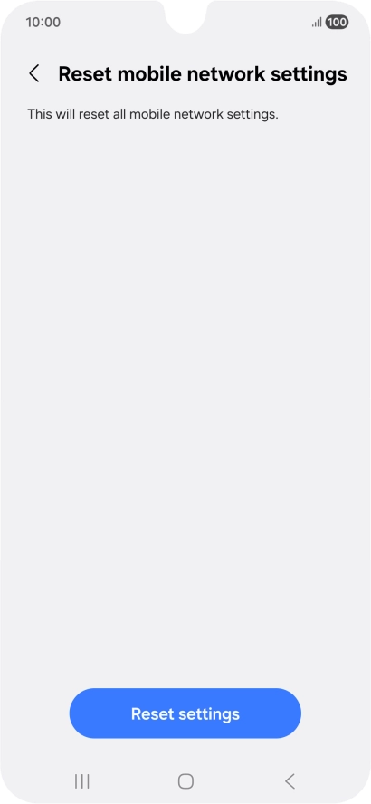 Press Reset settings. Press Reset settings.