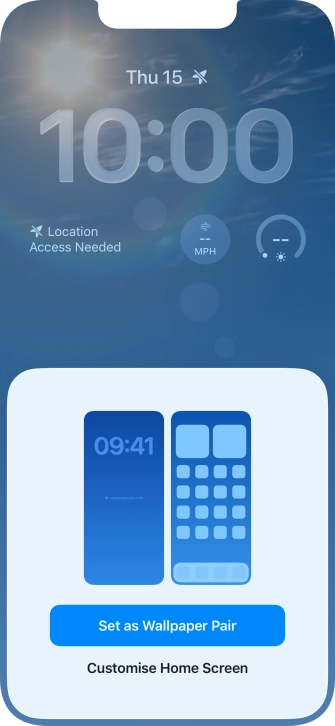 To use the same colour theme on the home screen, press Set as Wallpaper Pair. To use the same colour theme on the home screen, press Set as Wallpaper Pair.