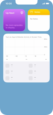 Slide your finger up or down on the screen to see more widgets. Slide your finger up or down on the screen to see more widgets.