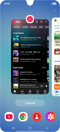 To end one running application, slide your finger upwards on the required application. To end one running application, slide your finger upwards on the required application.
