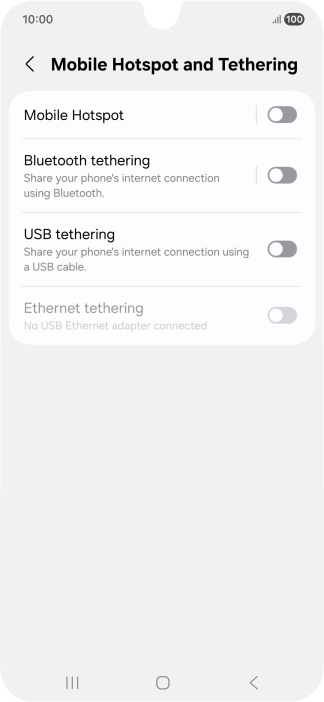 Press Mobile Hotspot. Press Mobile Hotspot.