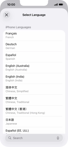 Press the required language. Press the required language.
