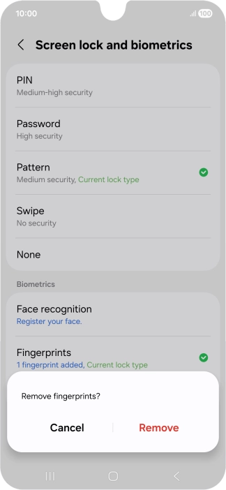 Press Remove. Press Remove.