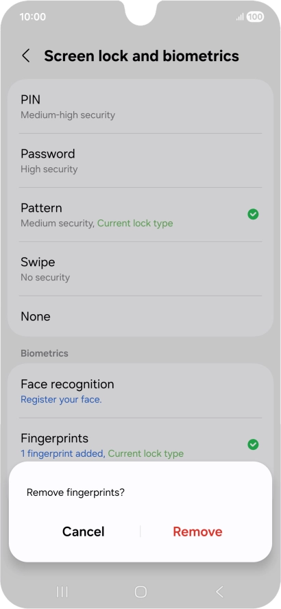 Press Remove. Press Remove.