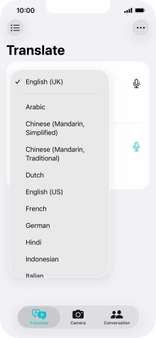 Press the required source language. Press the required source language.