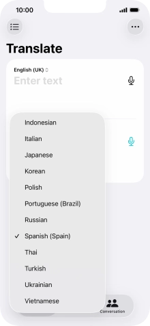 Press the required target language. Press the required target language.