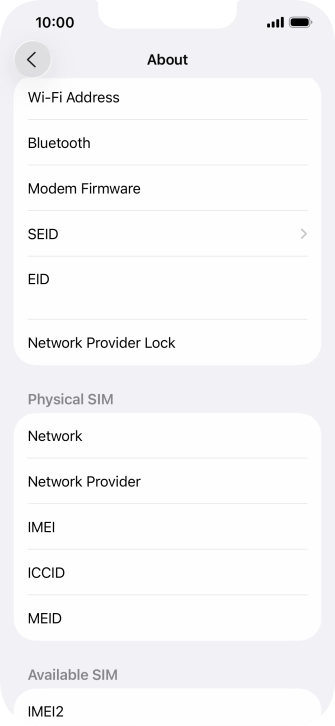 The Network Provider Lock status is displayed next to Network Provider Lock. The Network Provider Lock status is displayed next to Network Provider Lock.