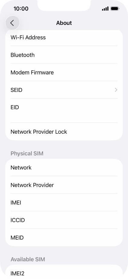 The Network Provider Lock status is displayed next to Network Provider Lock. The Network Provider Lock status is displayed next to Network Provider Lock.