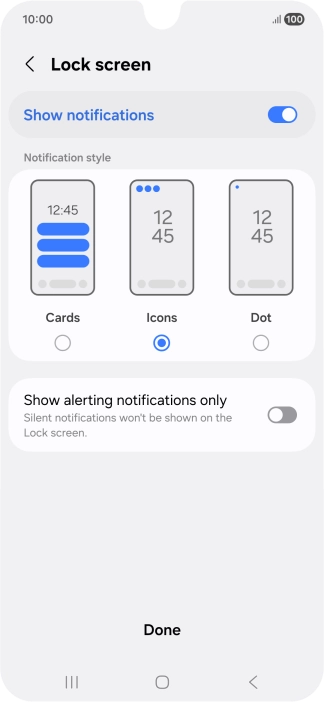 Press the required settings to turn them on or off. Press the required settings to turn them on or off.