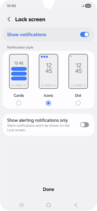 Press the required settings to turn them on or off. Press the required settings to turn them on or off.