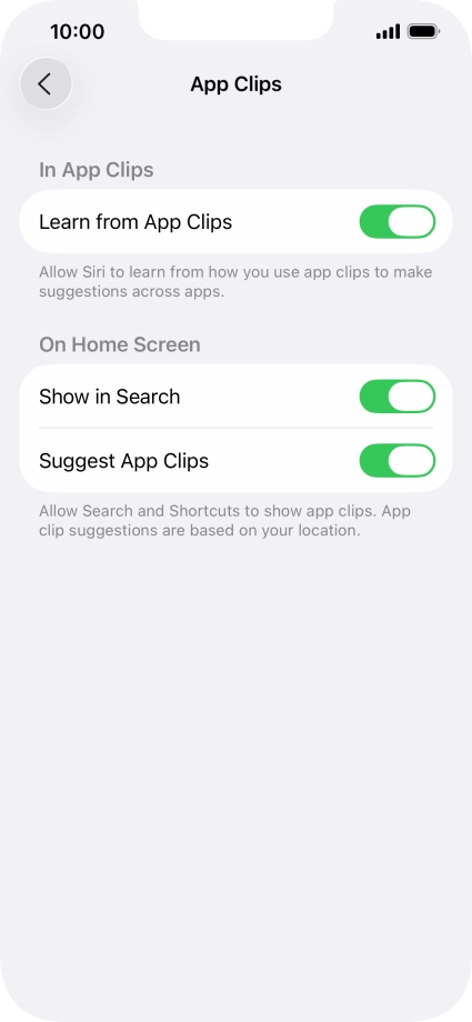Press the indicators next to the required settings to turn them on or off. Press the indicators next to the required settings to turn them on or off.