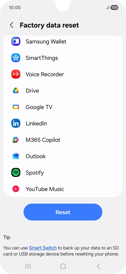 Press Reset. Press Reset.