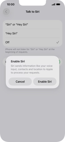 Press Enable Siri. Press Enable Siri.