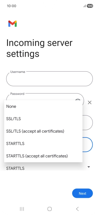Press SSL/TLS. Press SSL/TLS.