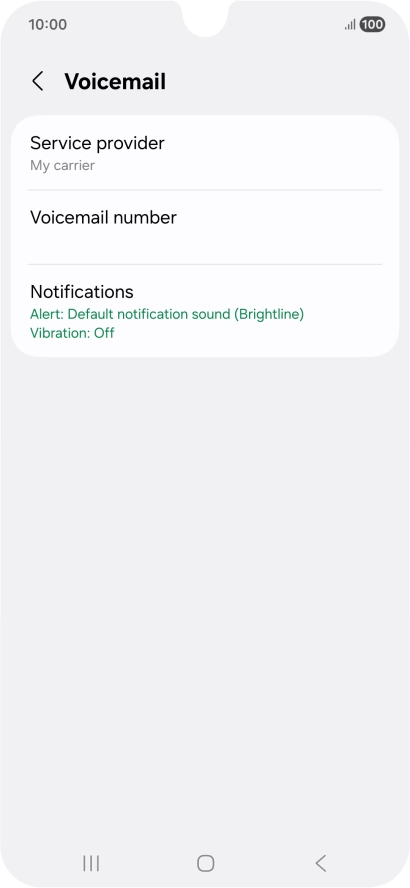 Press Voicemail number. Press Voicemail number.