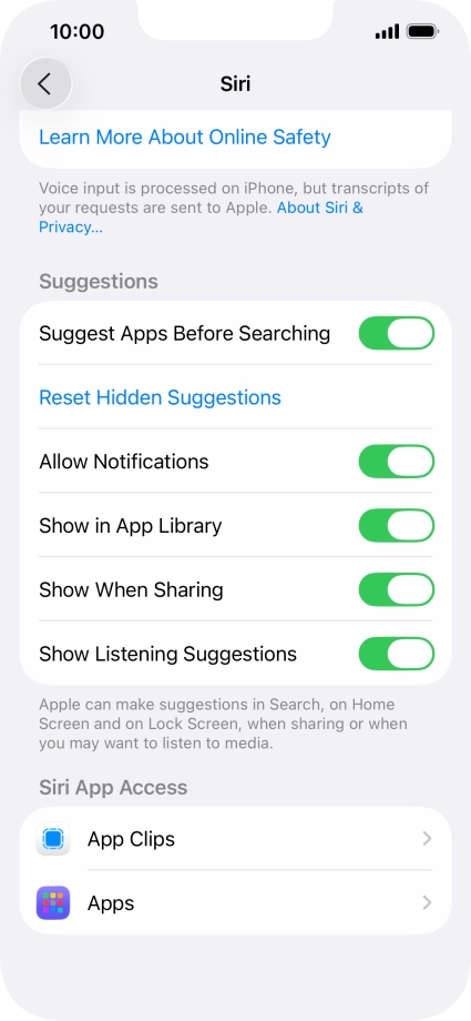 Press the required app. Press the required app.