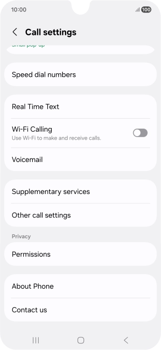 Press Supplementary services. Press Supplementary services.