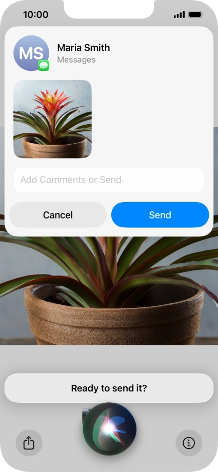 Ask Siri to share the screen content with your contacts. Ask Siri to share the screen content with your contacts.