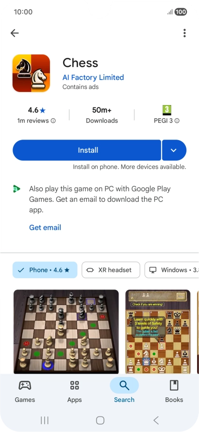 Press Install and follow the instructions on the screen to install the app. Press Install and follow the instructions on the screen to install the app.