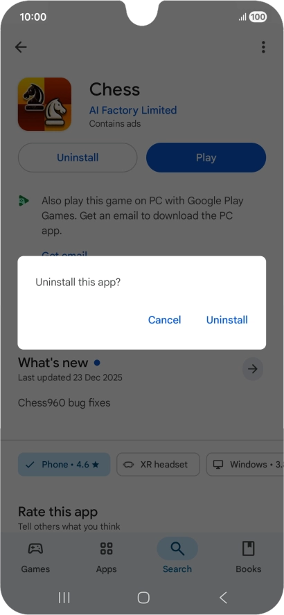 Press Uninstall. Press Uninstall.