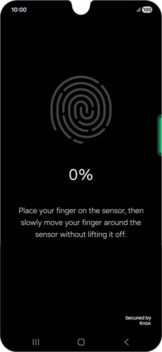 Follow the instructions on the screen to create the phone lock code using your fingerprint. Follow the instructions on the screen to create the phone lock code using your fingerprint.